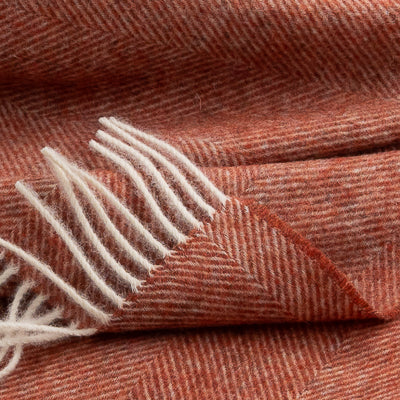 Shetland Wool Throw – Terracotta